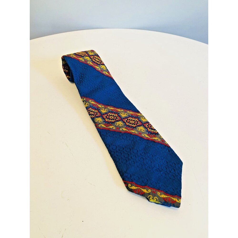 Vintage Anderson Little Blue Textured Necktie 1970s Tie Costume Design Menswear